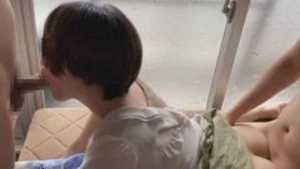 ※限定【個人】新居で2本の他人棒に続けざまに犯され中出しされる新妻