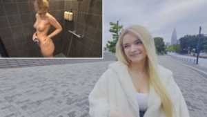 ぷるん天然美巨乳の金髪白人を孕ませマン2号に紹介、中出しハメ撮り。女の子も「キモチイイ♡」と喜んでました。