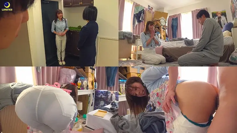 A voluptuous volunteer housewife came to provide hikikomori support services. Her unconsciously tight pants were so provocative that I couldn't resist. When I thrust my large member into her immediately, making her buttocks bounce, her convulsing intimate parts squeezed me repeatedly, milking multiple releases.