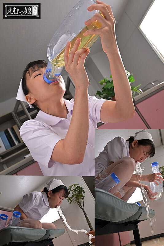 飲尿！喉奥！肛門！患者全員14リットルの異常おしっこ全部飲み干す3穴検尿ナース 池内遥