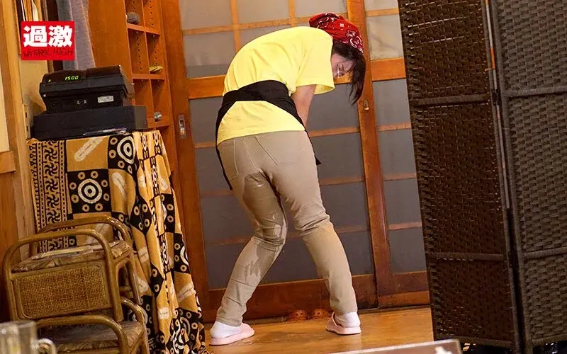 Part-time girl getting aroused with flushed face while serving customers 15