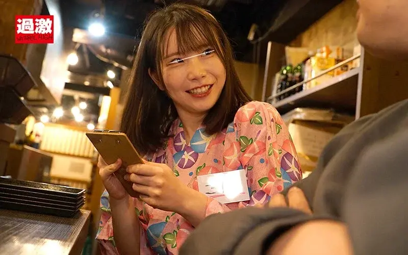 Part-time girl getting aroused with flushed face while serving customers 15