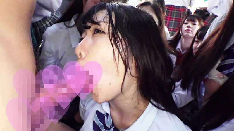 女子校生マン員逆痴●バス 発射オーライ！