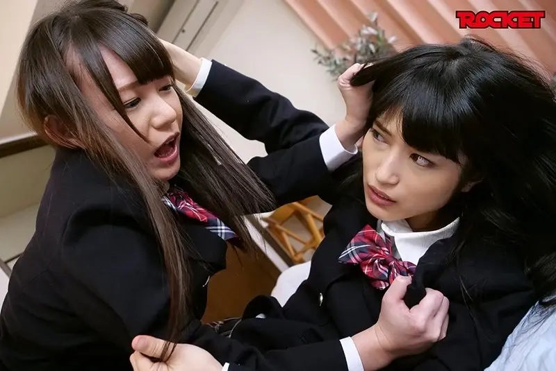 My father's new wife brought along her daughter, who turned out to be my classmate - someone I fought with every day. Not wanting to worry our parents, we learned to fight silently, girl against girl. Our battles took on a new dimension as we struggled to suppress our voices and control our breathing in this unique lesbian confrontation.[Origin]