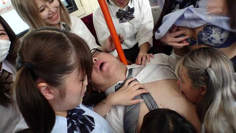 Crowded Molestation Bus with Uniformed Woman 4